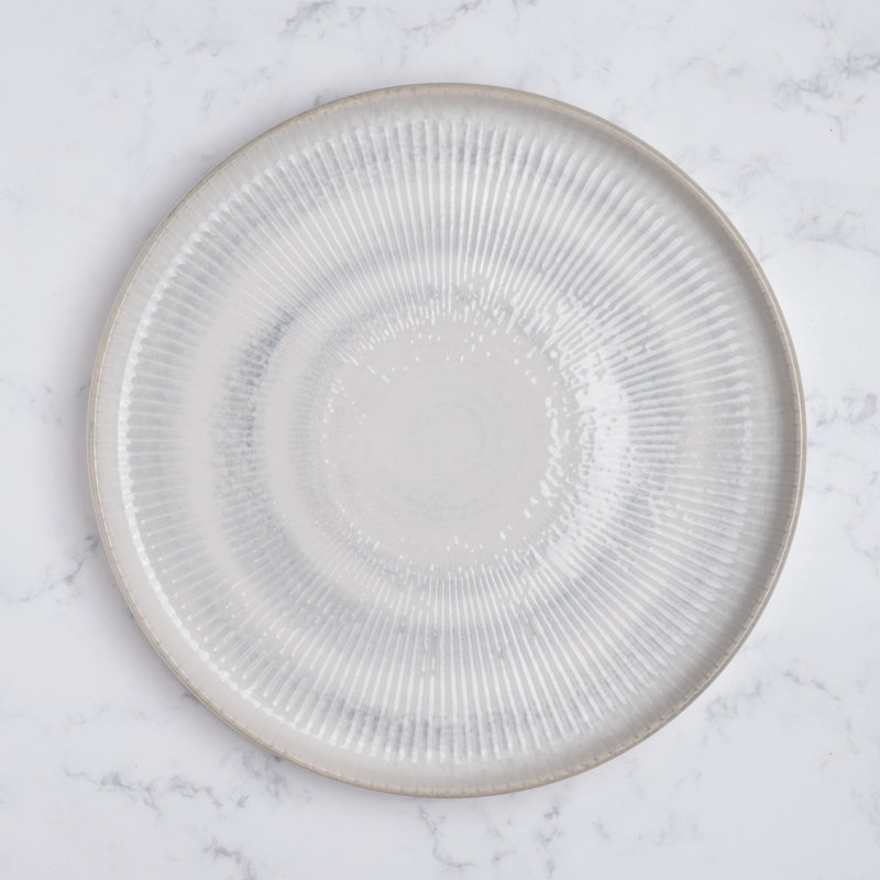 Assiette empilable en porcelaine Paros-Shell, 9.8x9.8x0.75"