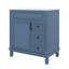 Meuble-lavabo de 30 pouces avec lavabo en céramique, armoire de rangement à cadre en bois massif avec 2 tiroirs et tablette réglable-1339490867
