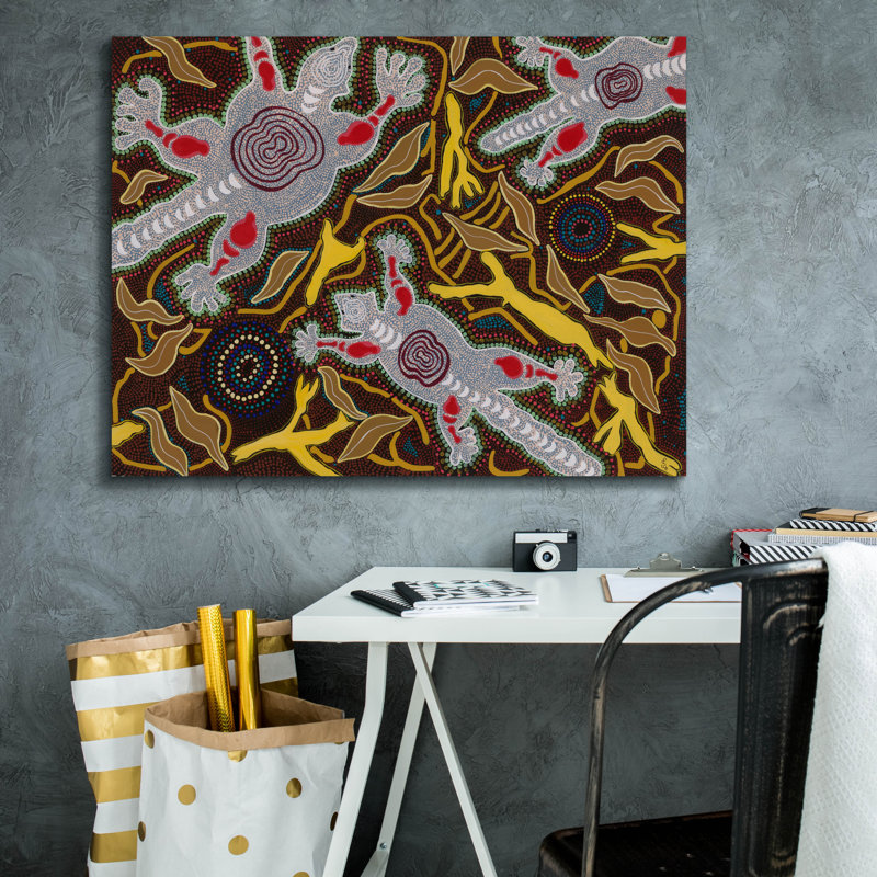  «Outback Flyers» par Pat Saunders, art mural sur toile blanche, 34 po x 26 po