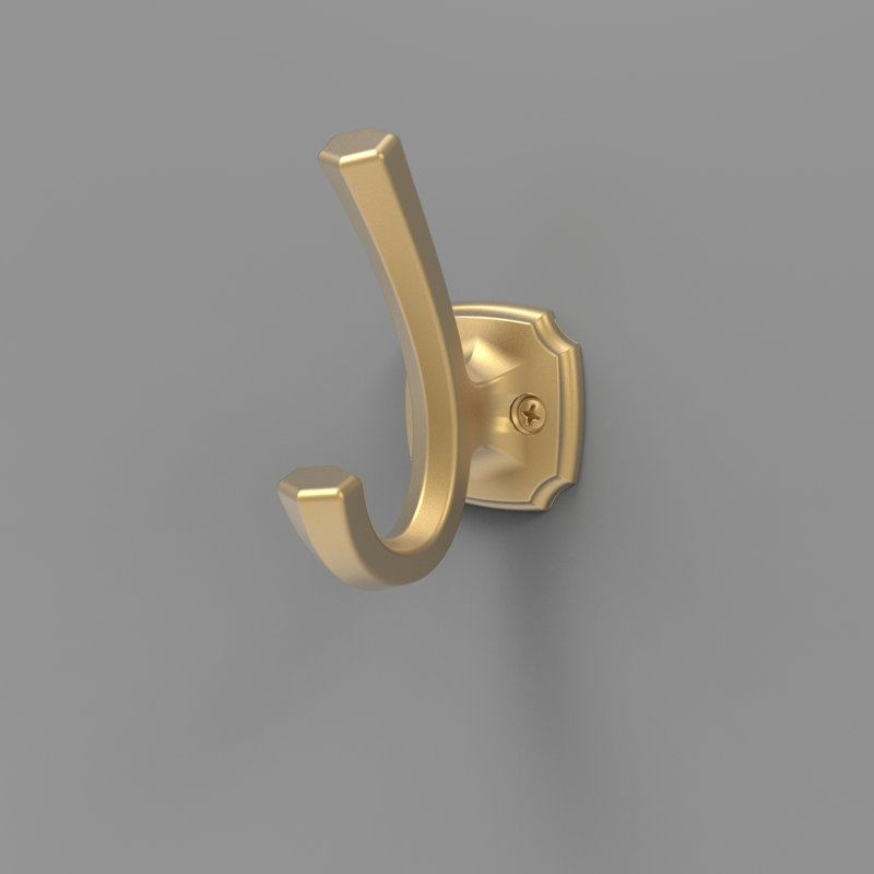 Veranda Collection Wall Hook, Brushed Golden Brass