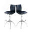 Tabouret de bar moderne en similicuir / hauteur réglable chromé de couleur noire-121091560
