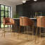 Hampton 31" Modern Bar Stool , Tobacco Brown Faux Leather With Gold Steel Frame-1438486802