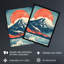 Mount Fuji Sun Japanese Bold Artwork Blue Wall Art Print