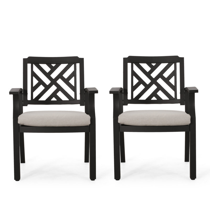 Outdoor Dining Armchair with Cushions