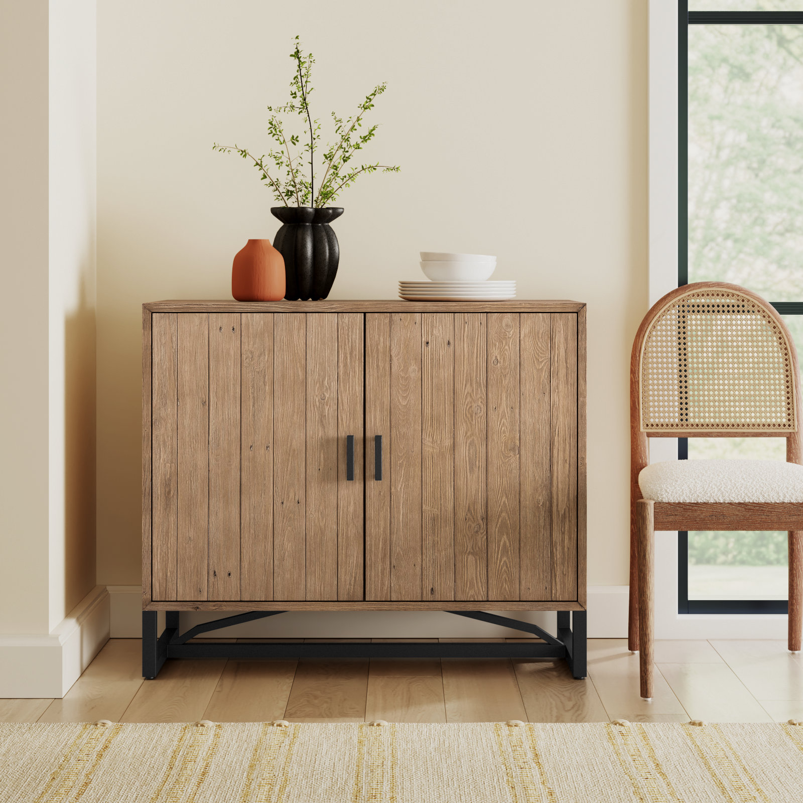 Lopez Pine Accent Cabinet, Brown