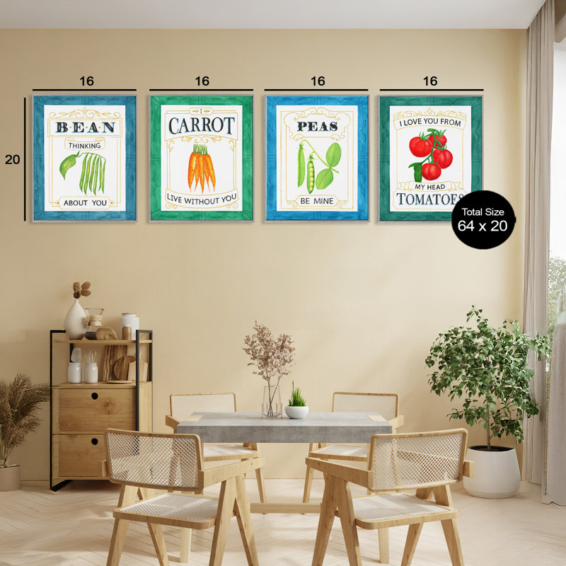 Ensemble de 4 giclées Bean, Estampe numérique Farmhouse, H 20 po x l 16 po