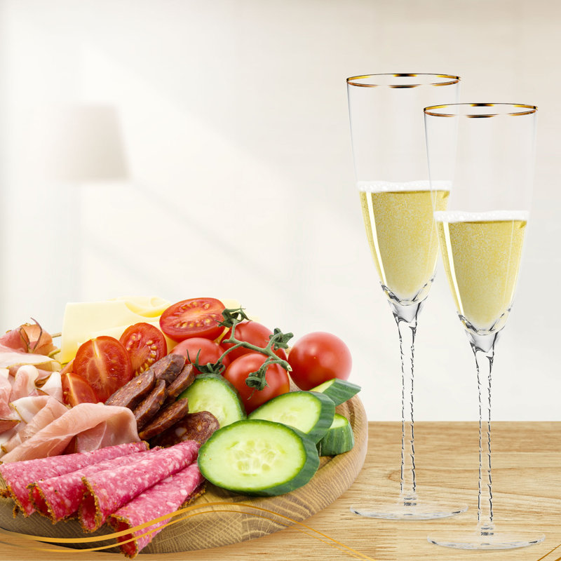 Verre torsadé 10 oz Flûte en cristal, 6