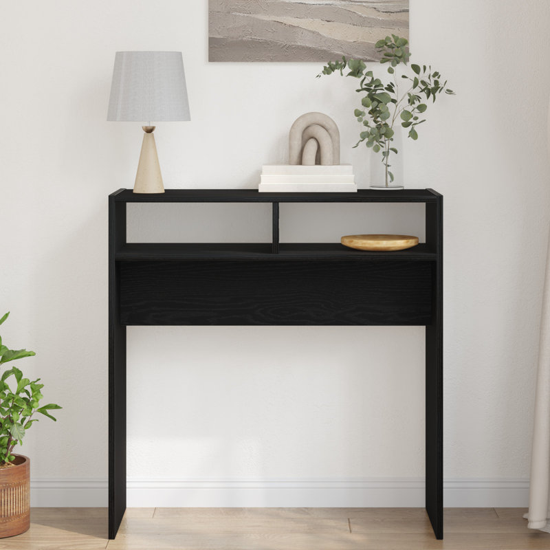Goar Console Table Engineered Wood Accent Couch End Side Table, 78 cm, Black Oak