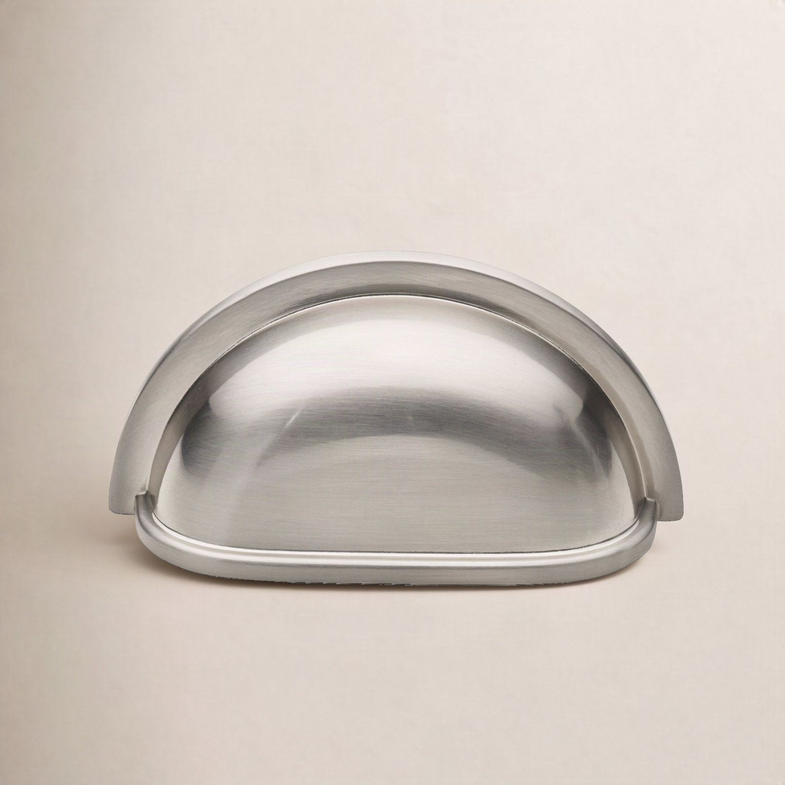 Classic 3" Cup Bin Cabinet Pull, Satin Nickel