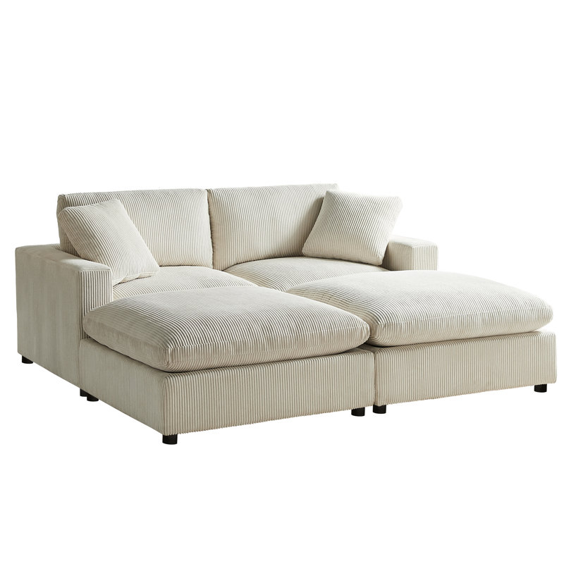 Vinessa Modular Sectional - 4-Piece Chofa, Beige Corduroy