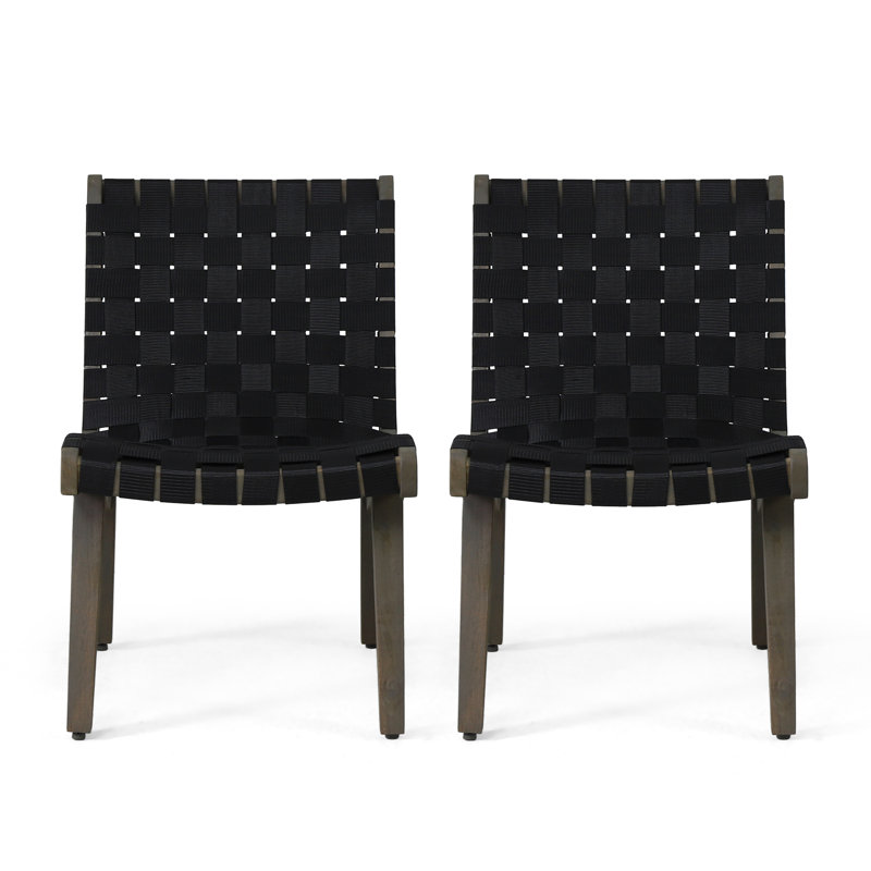 Chaise de patio Fermont, Structure grise / assise noire