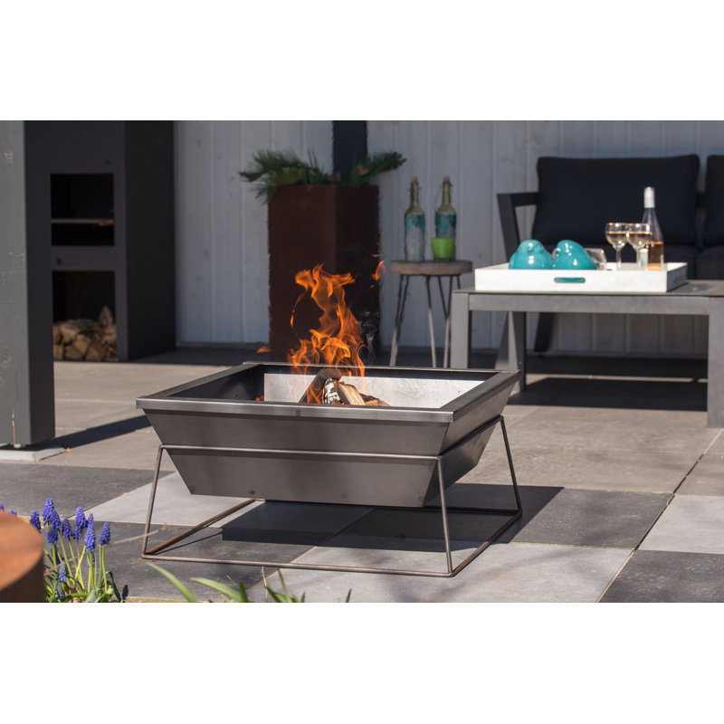 Reso Square Steel Wood Burning Fire Pit