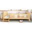 Grand lit au sol avec bibliothèques de rangement, lit en bois massif pour enfants avec de jolis escaliers et garde-corps, aucun sommier nécessaire-469052346