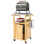 Table de barbecue avec plateau en acier inoxydable, table de four à pizza, gris foncé, bois