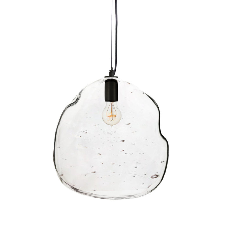 Luminaire suspendu géométrique unique à 1 lumière Bubble, Noir mat, DEL