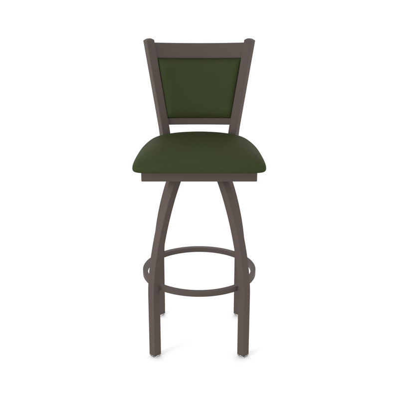 Tabouret pivotant Hadleigh, Vinyle - pin Canter, Bronze, Tabouret de bar (siège d’une hauteur de 30 po)