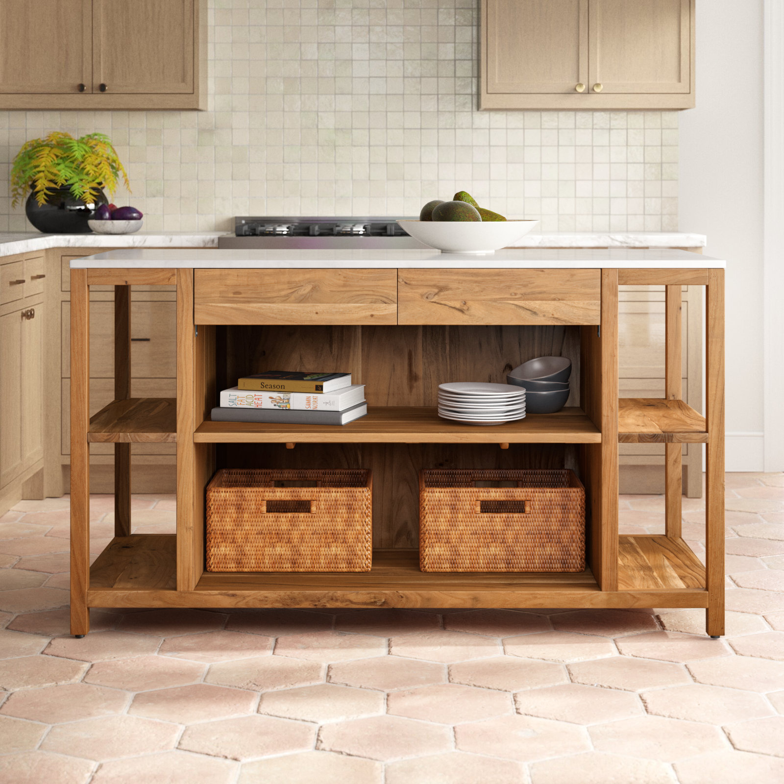 Alida Marble Top Kitchen Island