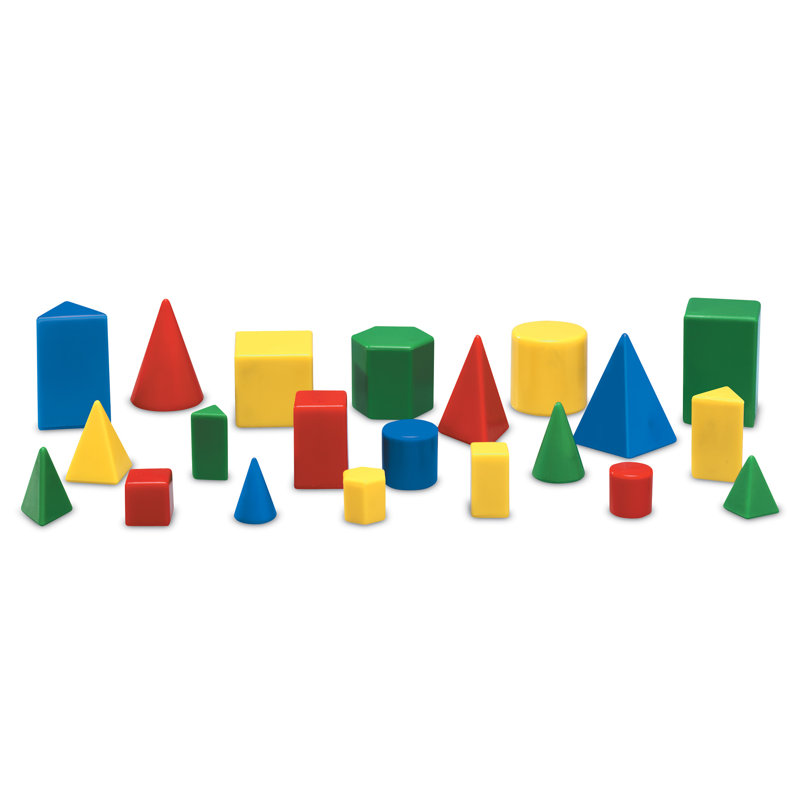 Colorful Plastic Mini GeoSolids Shapes Set for Kids