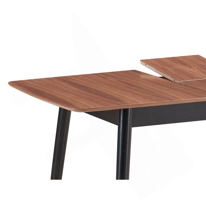 Table de salle à manger naturelle et noire avec rallonge Bufferfly