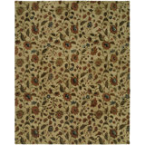Wool Floral Area Rug in Beige