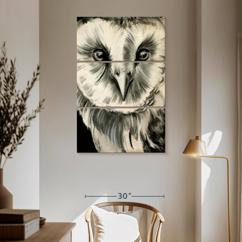 Brampt Charcoal Owl II, 65" H x 42" W