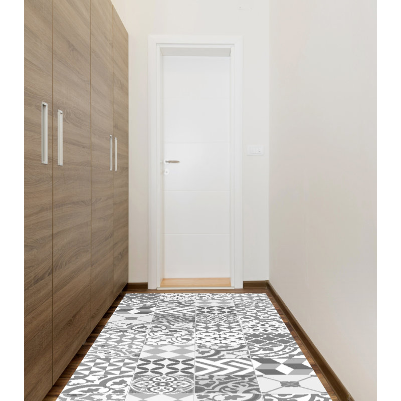 Isabel Vinyl Machine Printed Area Rug, Rectangle 2'2" x 8'2.4"
