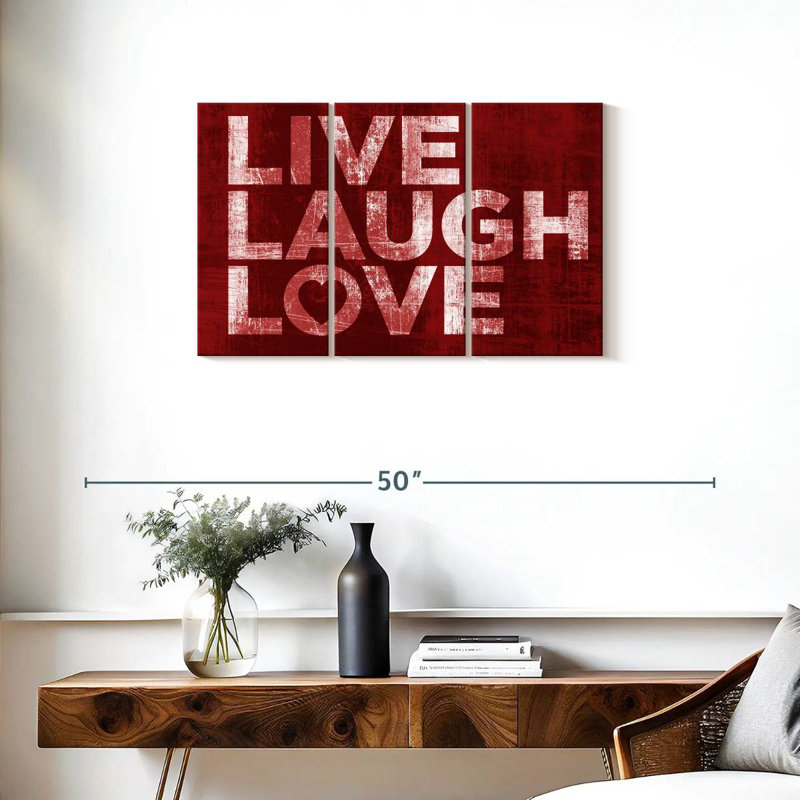 Red Live Laugh Love, H 20 po x l 33 po