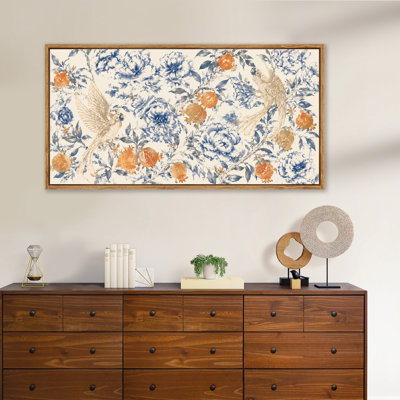 Art mural sur toile, fleurs bleues, grenades, oiseaux, paysage panoramique naturel pour salon, chambre à coucher et bureau