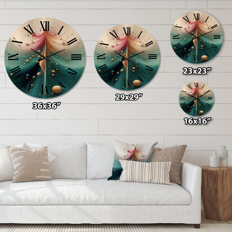 Horloge murale en bois massif Rossleigh, Très grand