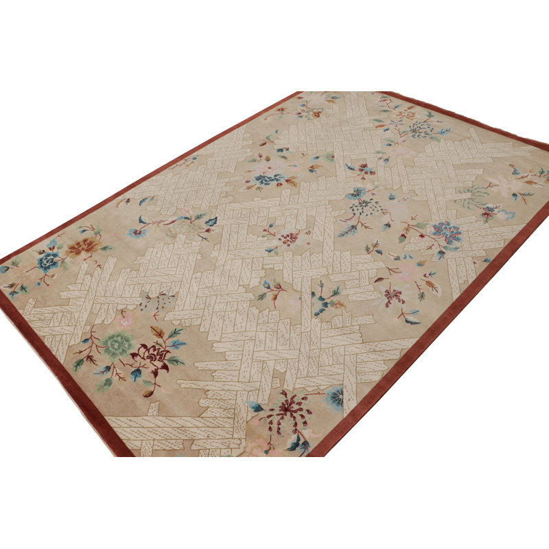 One-of-a-Kind Hand Knotted Area Rug, Rectangle 9'6" x 13'9"