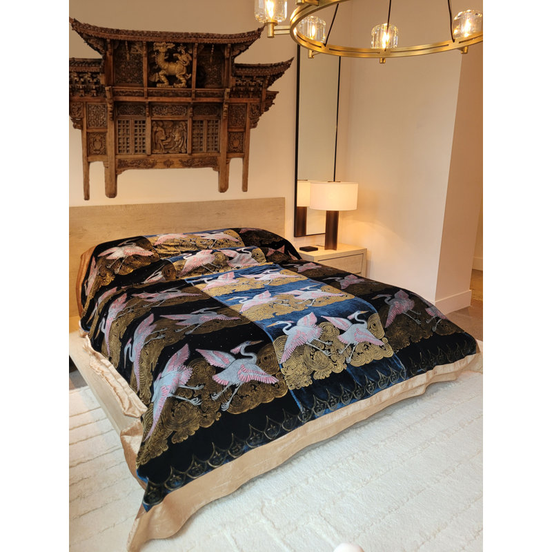 Heron Velvet Throw