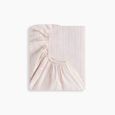 Petal Scallops Crib Sheet, Pink