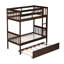Lit superposé simple au-dessus de simple en bois d'hévéa avec lit gigogne-1182467368