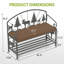 Banc de hall d'entrée rembourré avec tablette de rangement pour chaussures - Siège polyvalent de style industriel rustique pour petits espaces