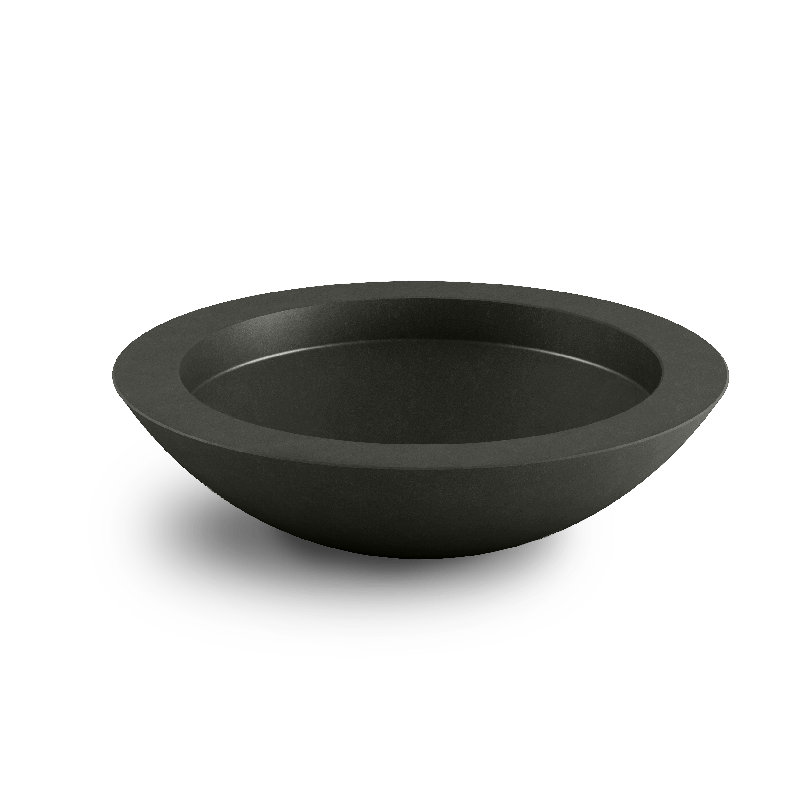 Oceanside Shallow Concrete Planter, French Gray, 8" H x 36" W x 36" D