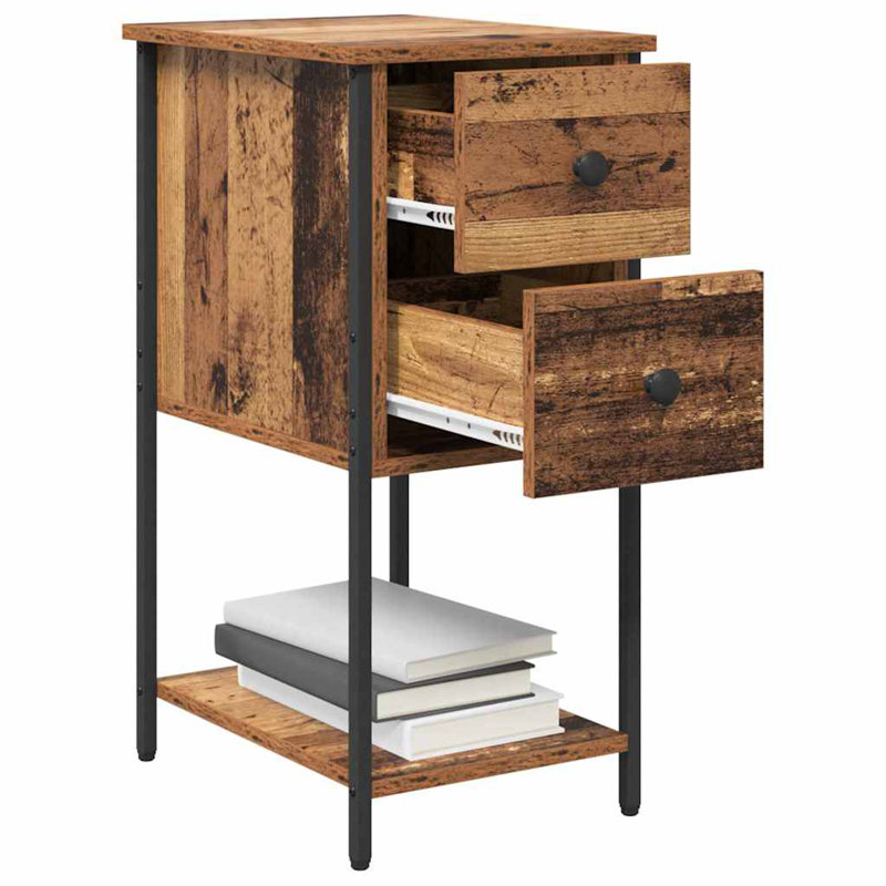 Bedside Cabinet 32 X 42 X 70 Cm Engineered Wood, Old Wood