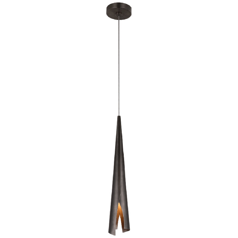 Kelly Wearstler Piel Delicate Wrapped Pendant, Bronze, 164.75" H x 3.5" W x 3.5" D