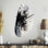 Boushnak noir texturé Splash Paint Art IV - horloge murale asymétrique moderne en métal, impression d'horloge murale de forme irrégulière