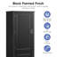 Armoire de rangement de 61,4 po de hauteur, armoire de rangement autoportante avec deux tiroirs et tablette réglable, panneau de fibres à densité moyenne avec finition peinte, noir