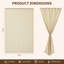 Rideaux de terrasse en polyester beige sans perceuse 2 panneaux-1155592082