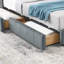 Grand lit capitonné avec rangement capitonné, cadre de canapé-lit avec dossier et accoudoirs confortables, grand lit pour chambre à coucher, salon-816434999-816434998