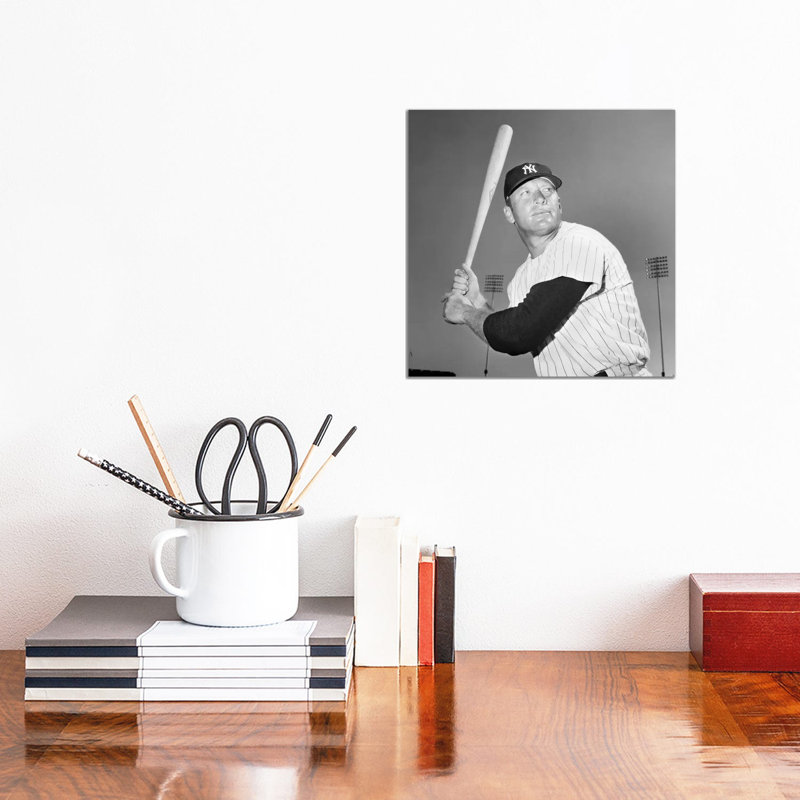 Mickey Mantle (1931-1995) - Wrapped Canvas Print, 45.72 cm H x 45.72 cm W x 1.91 cm D