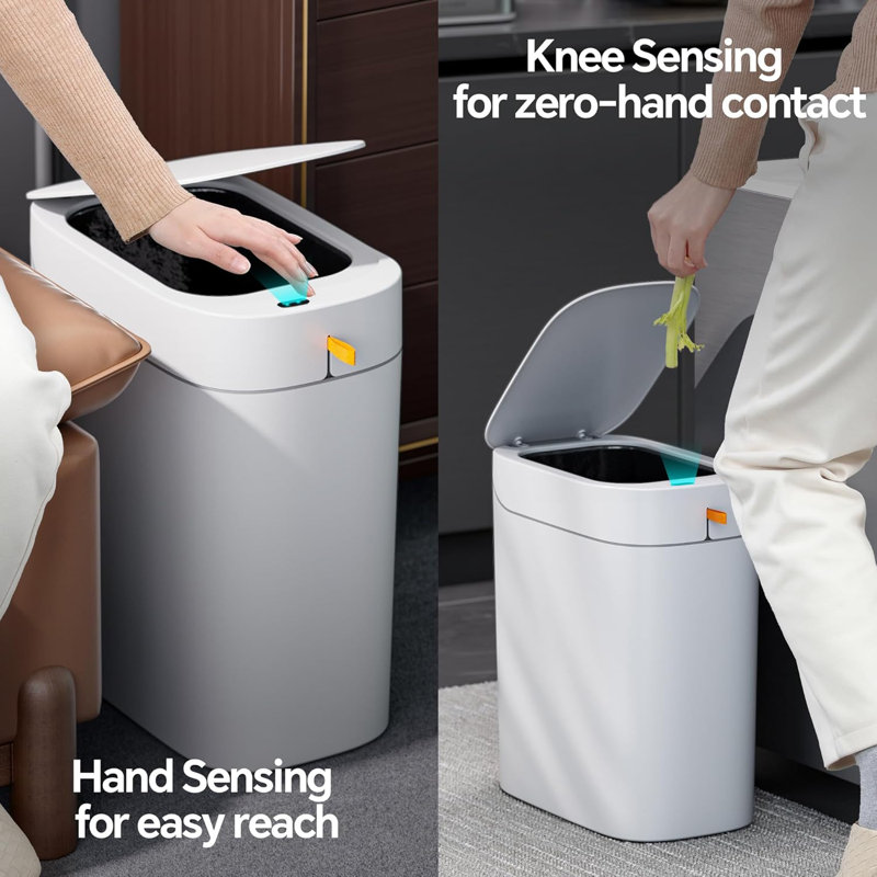La poubelle à capteur de mouvement rechargeable de 2,2 gallons JOYBOS comprend 12 rouleaux de sacs à ordures