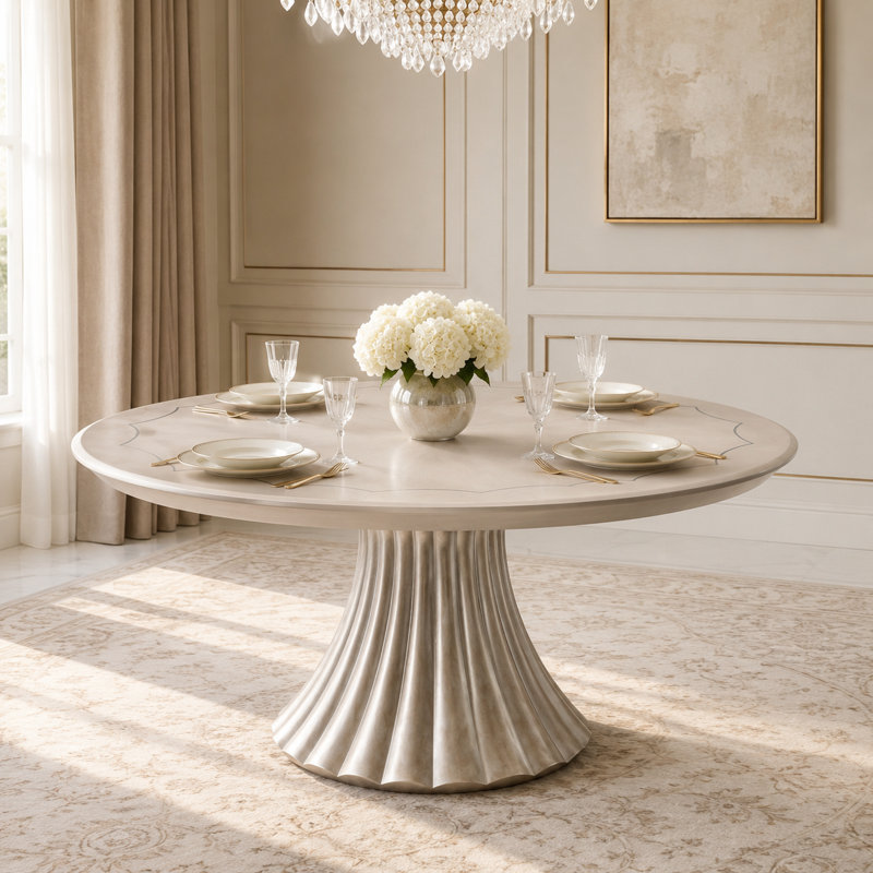 Fantosini Round Dining Table - Silver