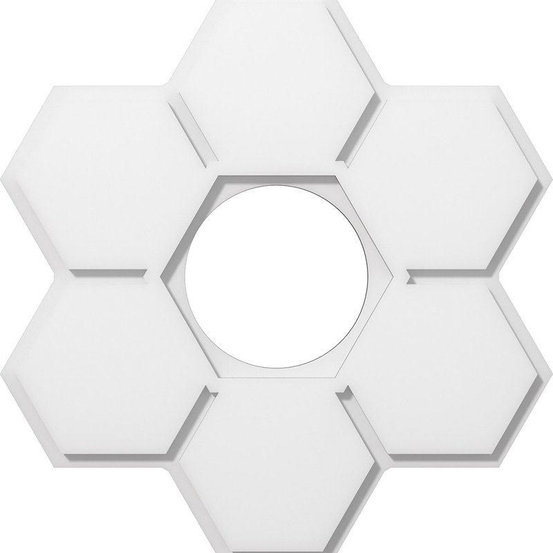 Médaillon de plafond contemporain en PVC de qualité architecturale Daisy, H 22 po x l 22 po x P 1 po