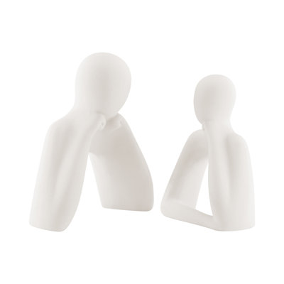 Leiona 2-Piece Matte Ceramic Couple Sculpture Set