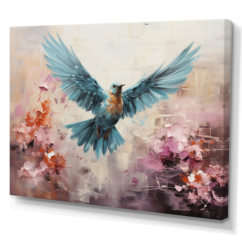 Cerulean Calm Graceful Dove sur toile, Toile tendue, H 34 po x l 44 po x P 1,5 po
