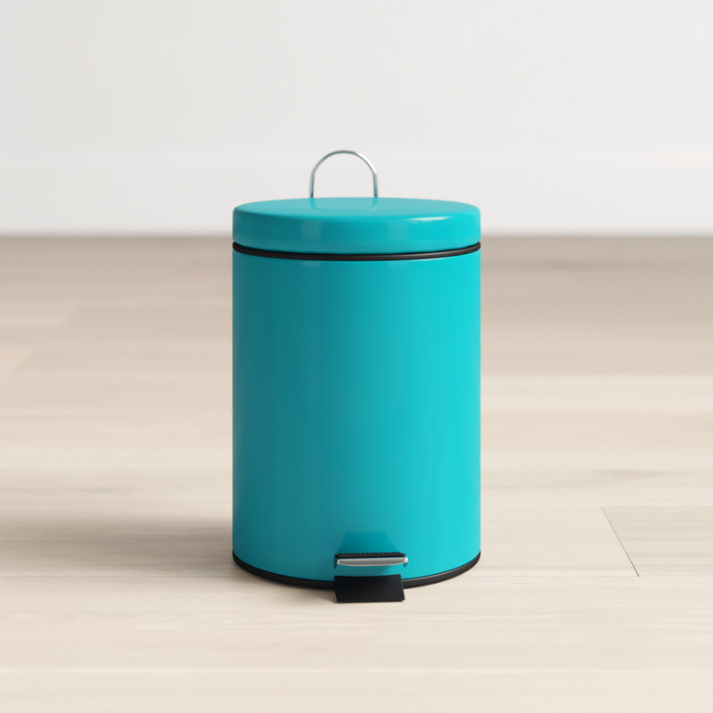 Steel Step On and Odour Seal Kitchen Rubbish Bin - 0.79 L, Turquoise
