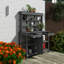 Table de jardin en bois 66 po pour l'extérieur, poste de travail de jardin avec 2 tiroirs, armoire et tablettes ouvertes, gris-45314253