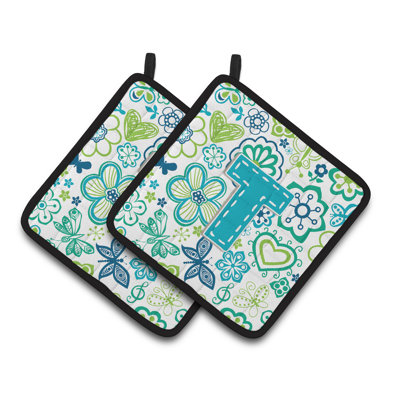 Fleurs et papillons Potholder